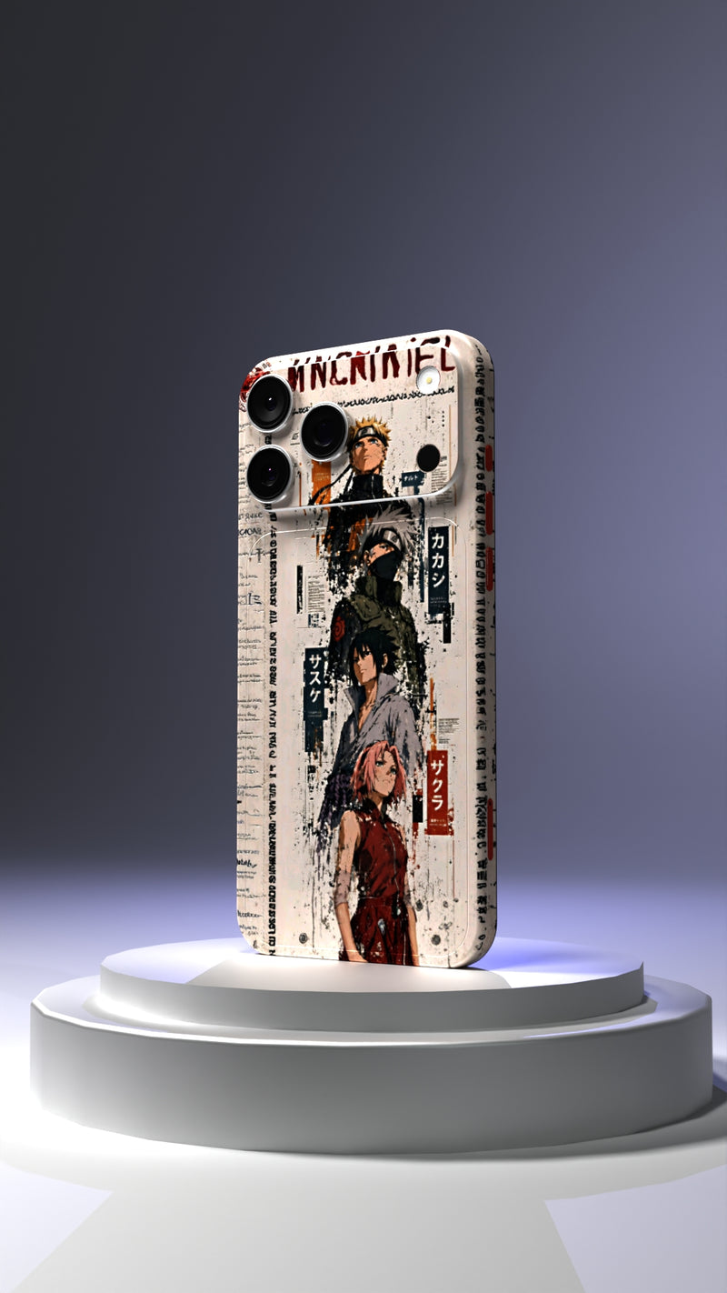 Naruto Team 7 vintage collage Mobile Skin