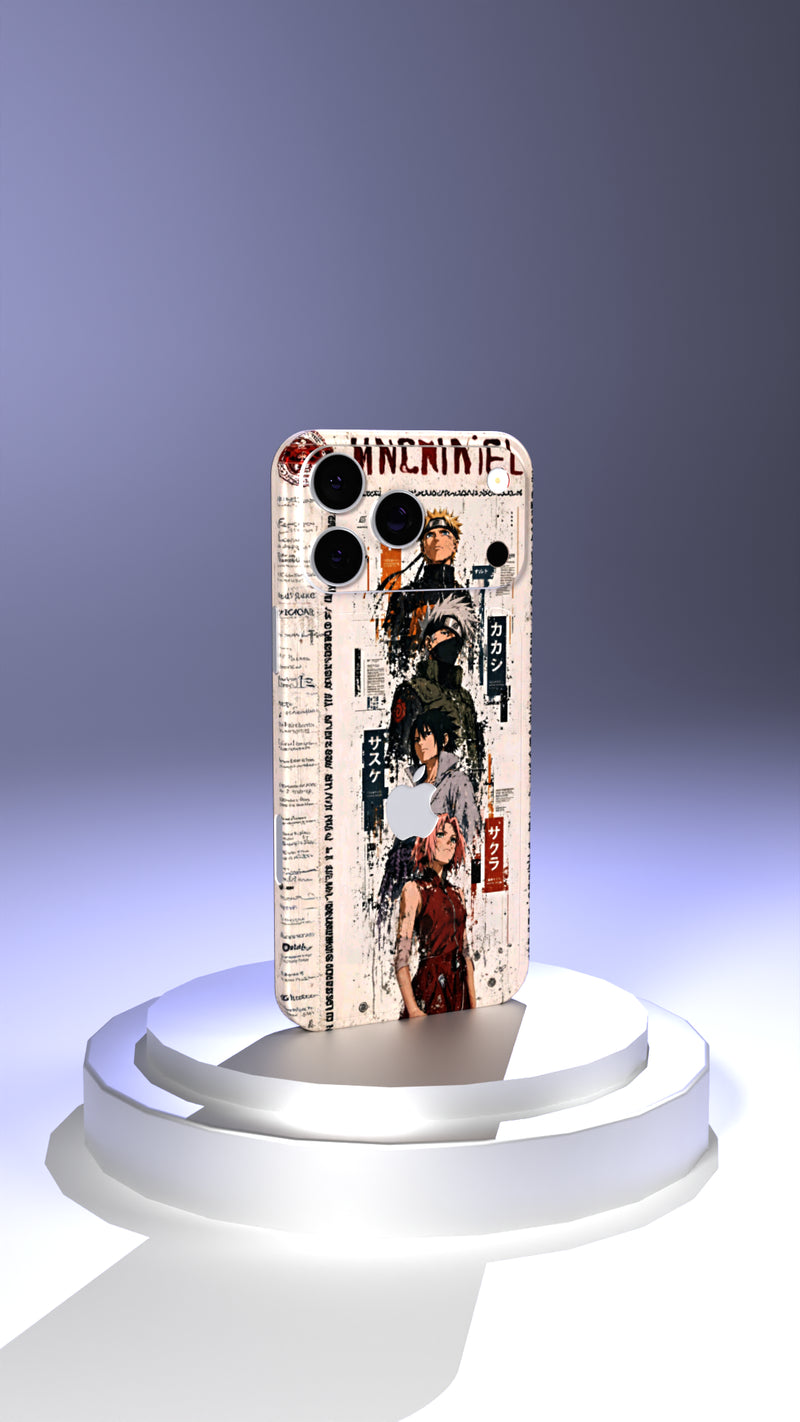 Naruto Team 7 vintage collage Mobile Skin