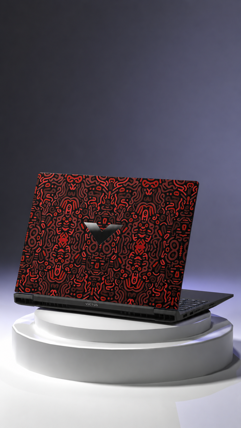 Laptop red black Matt Skin