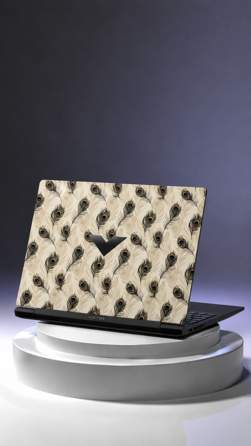 Laptop peacock feather skin