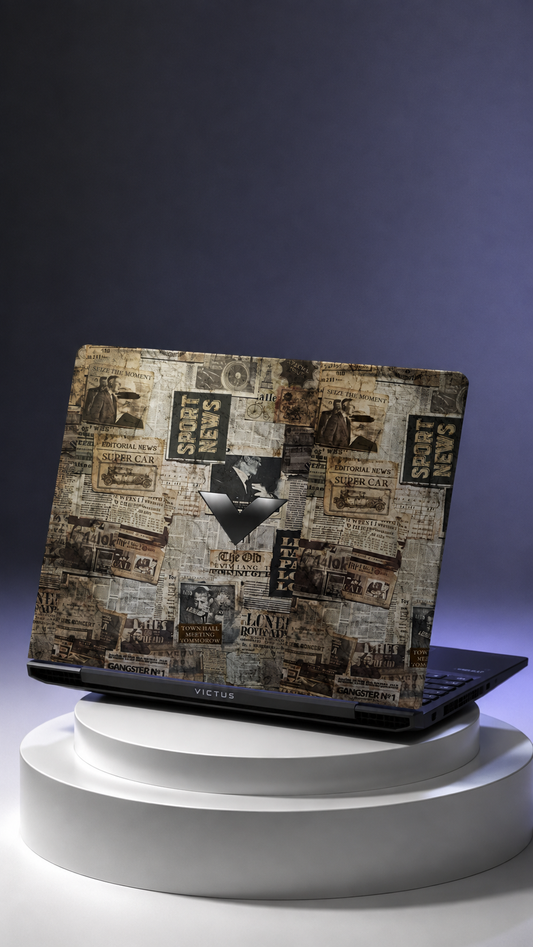 Laptop newspaper pattern 2nd skin