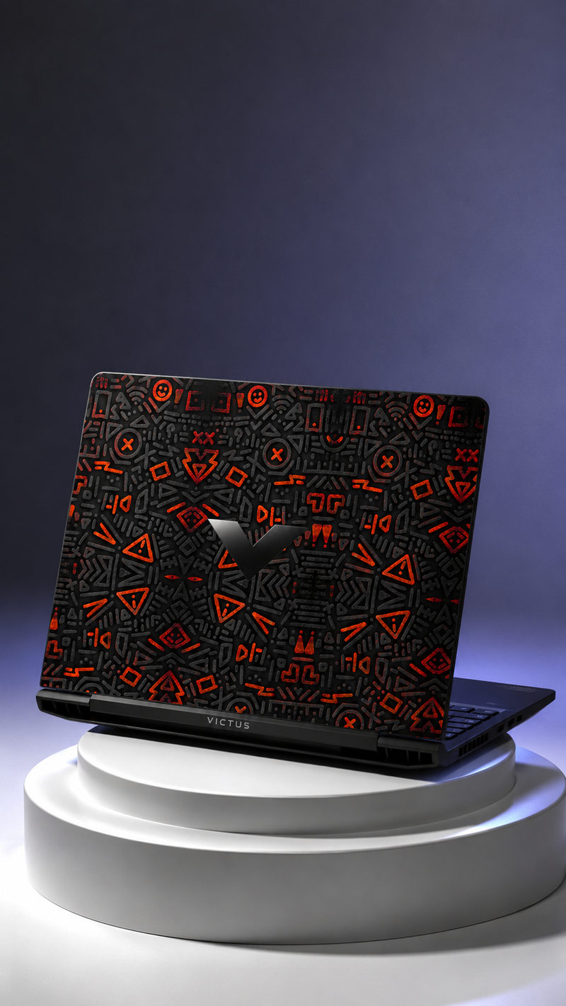 Laptop black & red skin