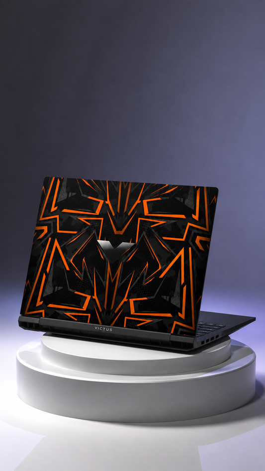 Laptop orange black skin