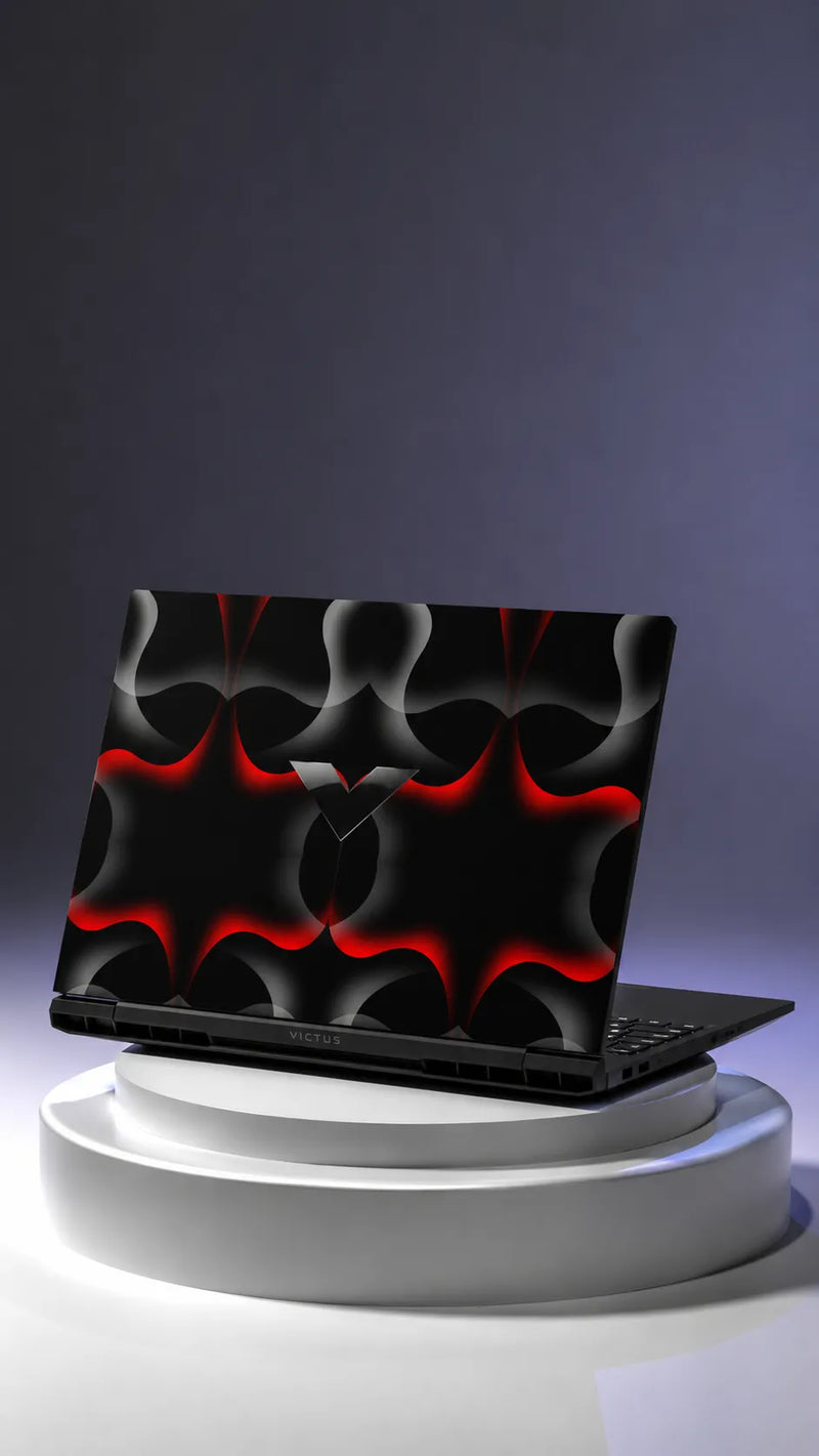 Laptop red white black skin