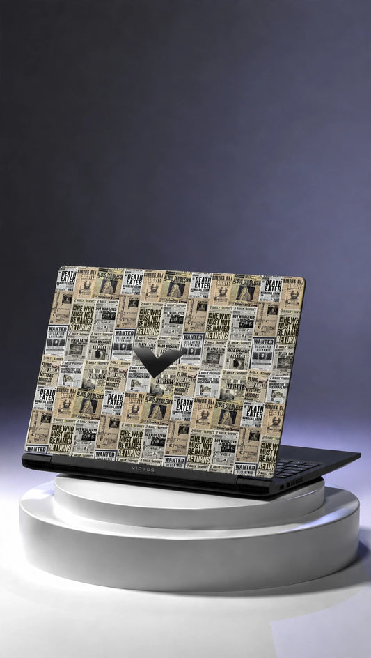 Laptop newspaper pattern skin