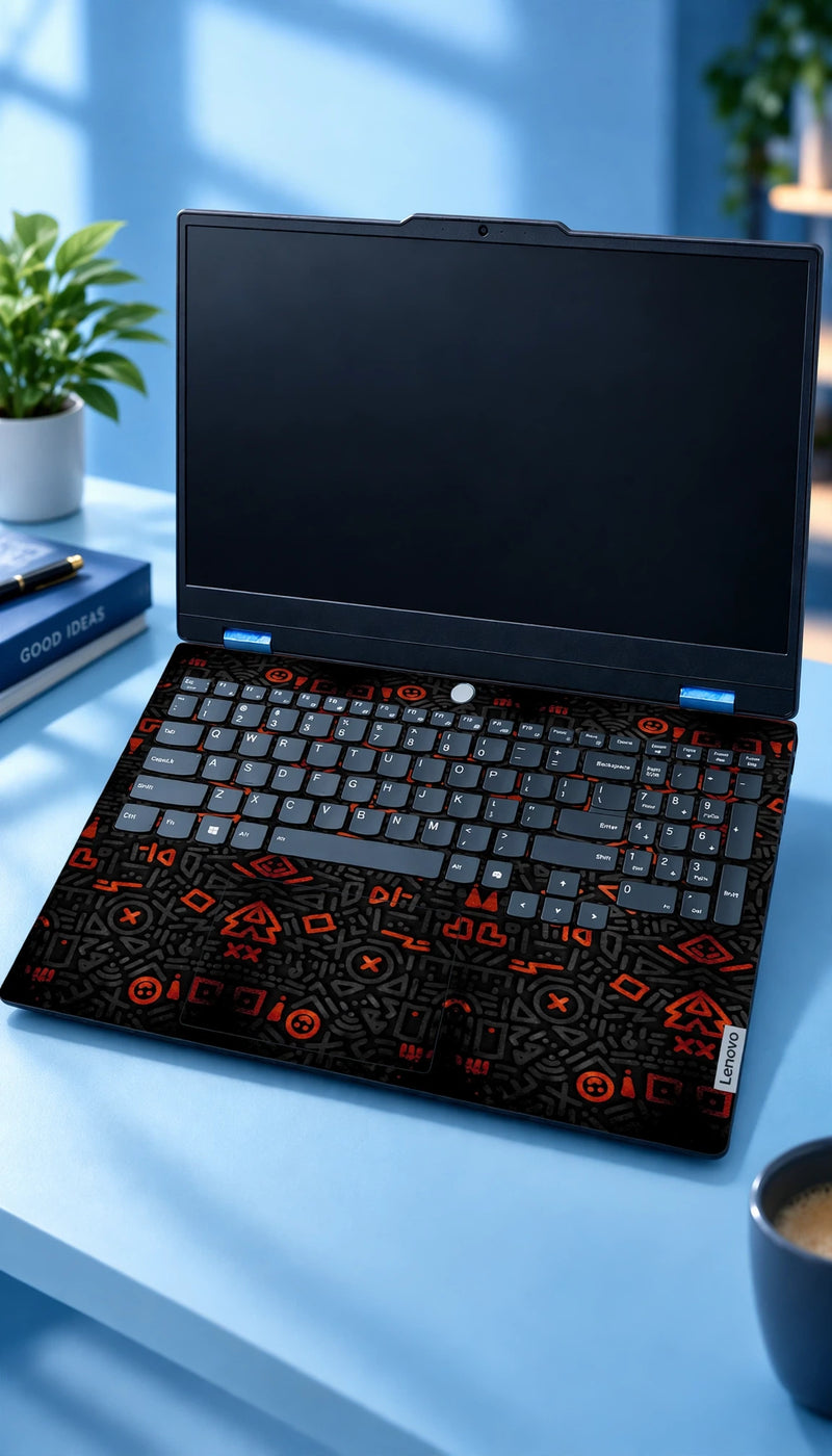 Laptop black & red skin