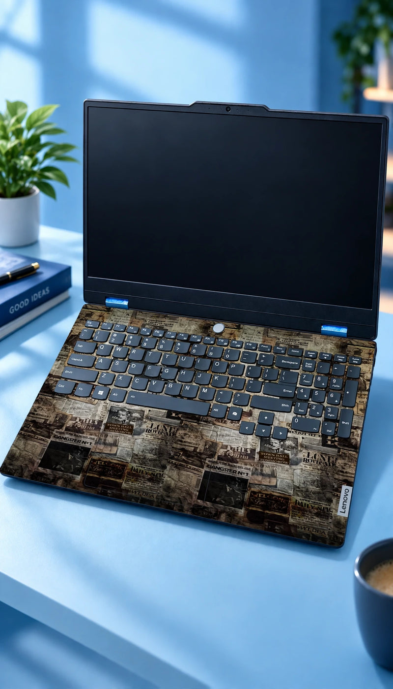 Laptop newspaper pattern 2nd skin