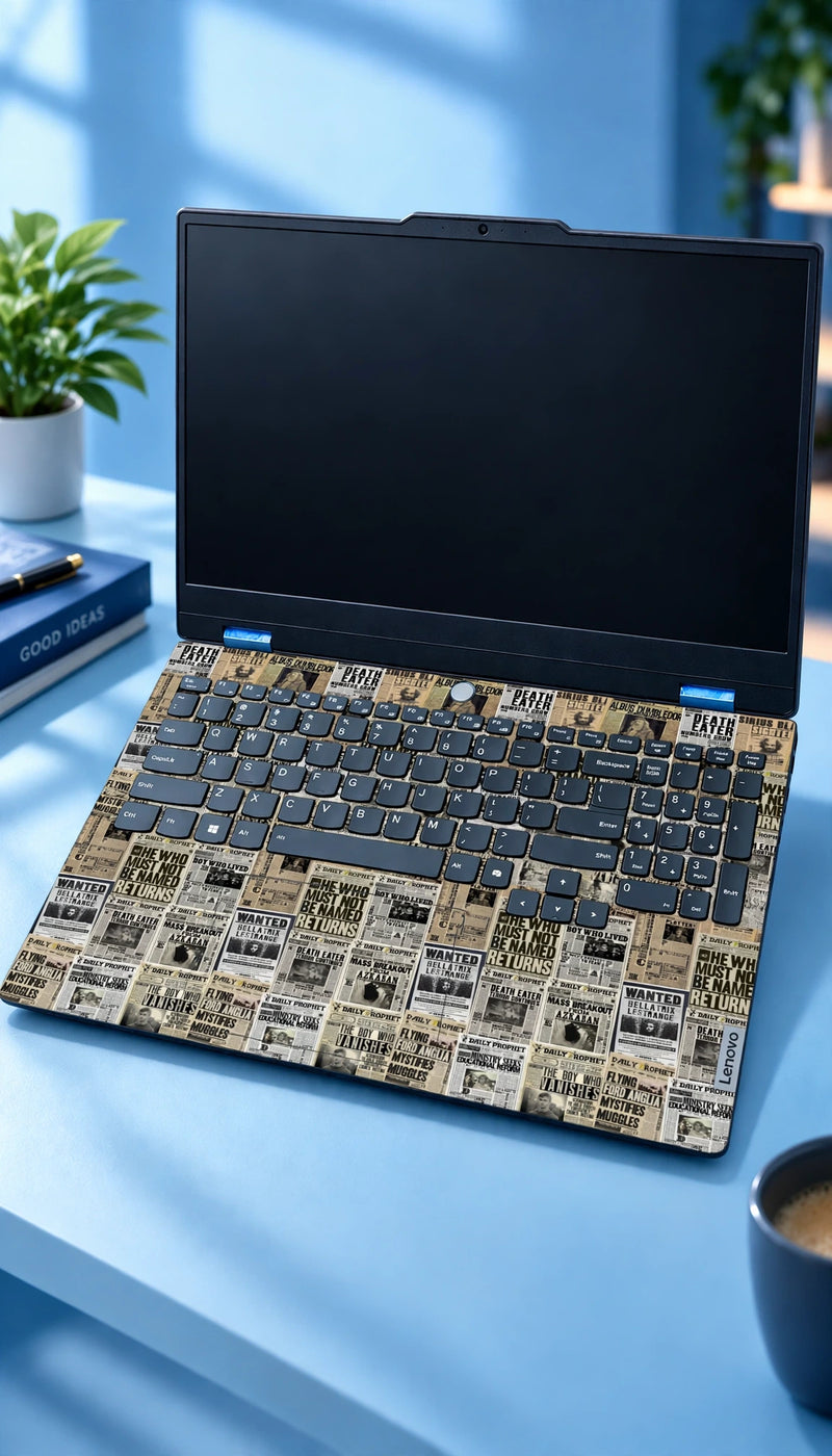 Laptop newspaper pattern skin