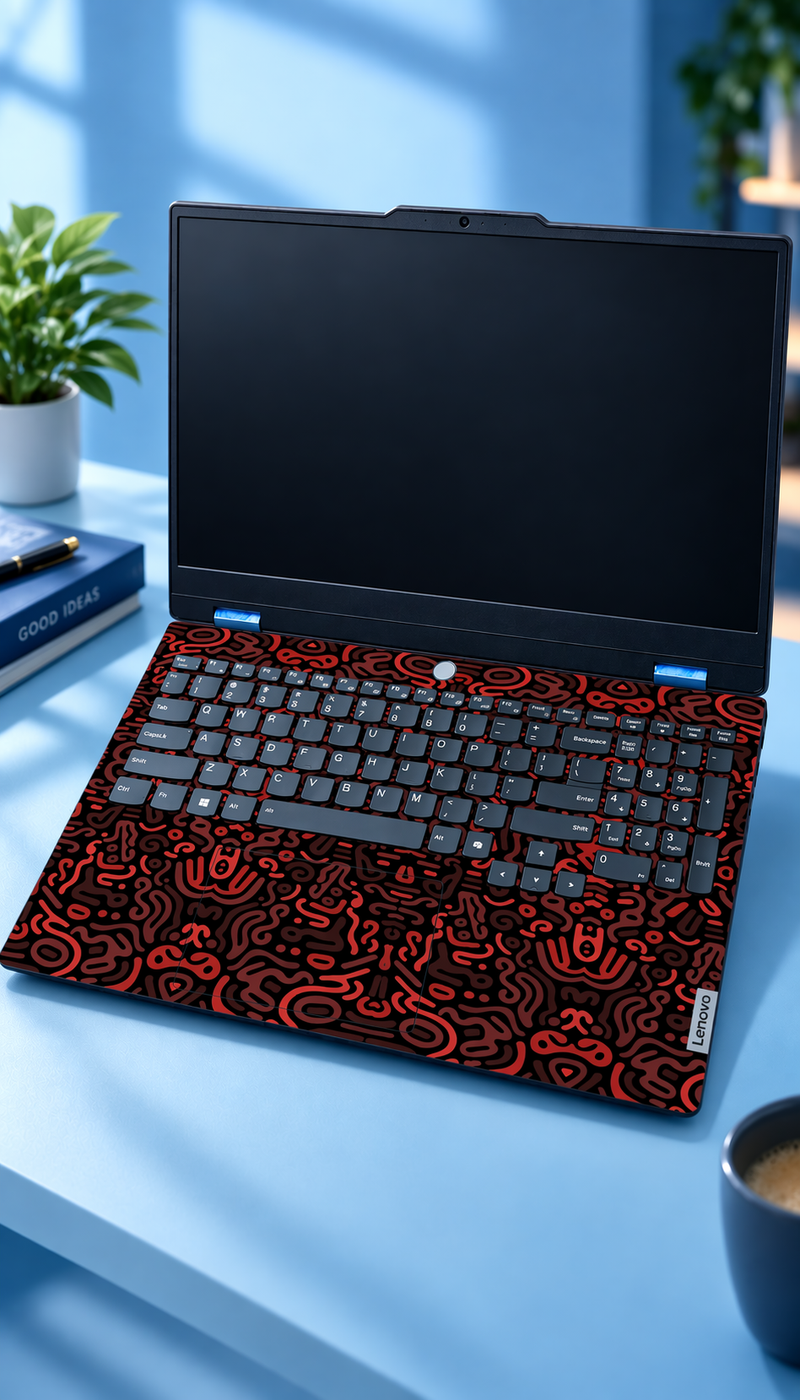 Laptop red black Matt Skin