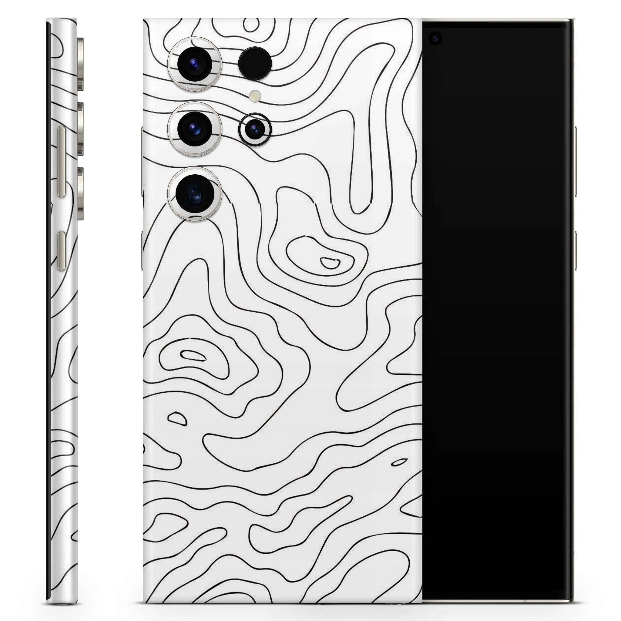 Abstract Line Map Matte Finish Latest Phone Skin